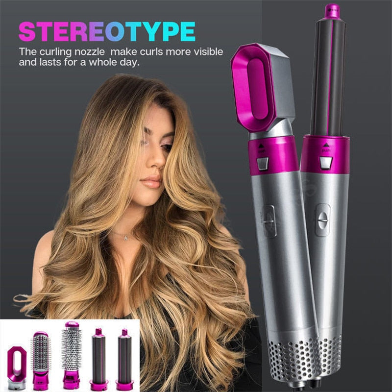 5 In 1 Electric Hair Brush Dryer Airflow Curler