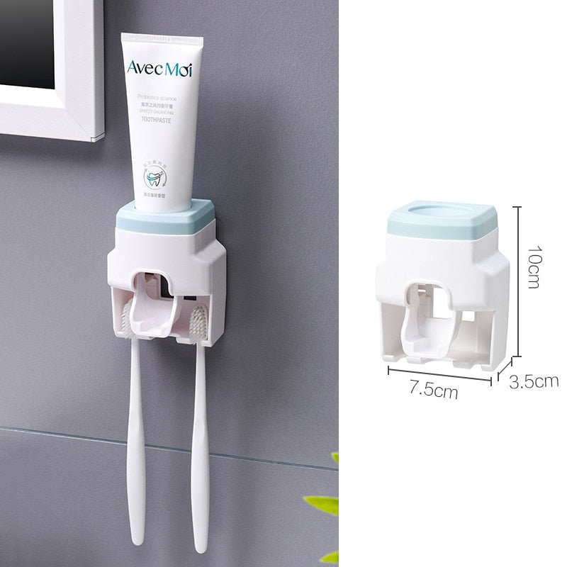 Toothpaste Dispenser with Toothbrush Holde