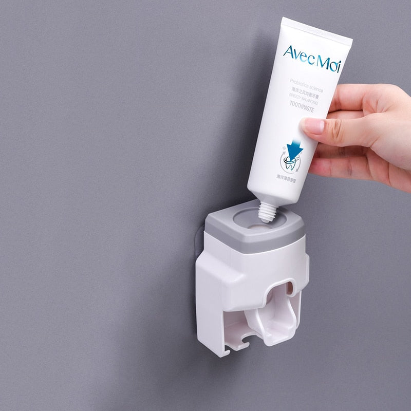 Toothpaste Dispenser with Toothbrush Holde