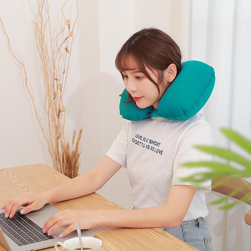 Travel Portable Press-inflatable Neck Cushion